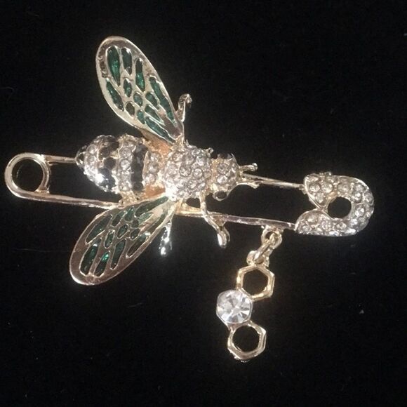 Bumblebee Rhinestone  Brooch - Picture 2 of 3